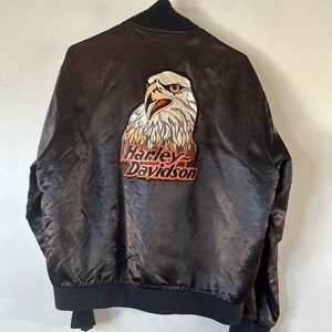 1980’s Vintage Harley Davidson Satin bomber Medium